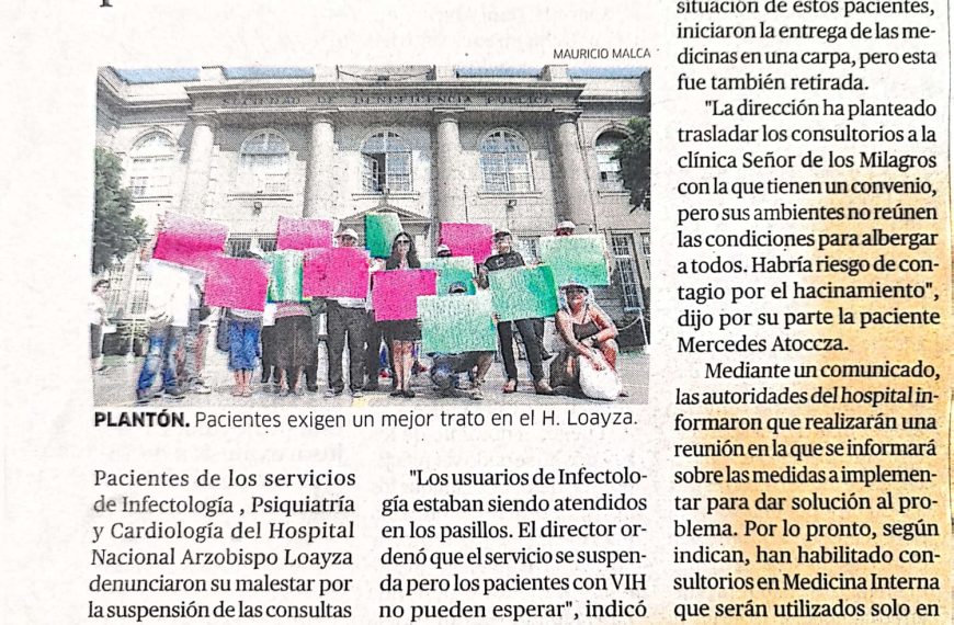 La República: Pacientes protestan por falta de consultorios