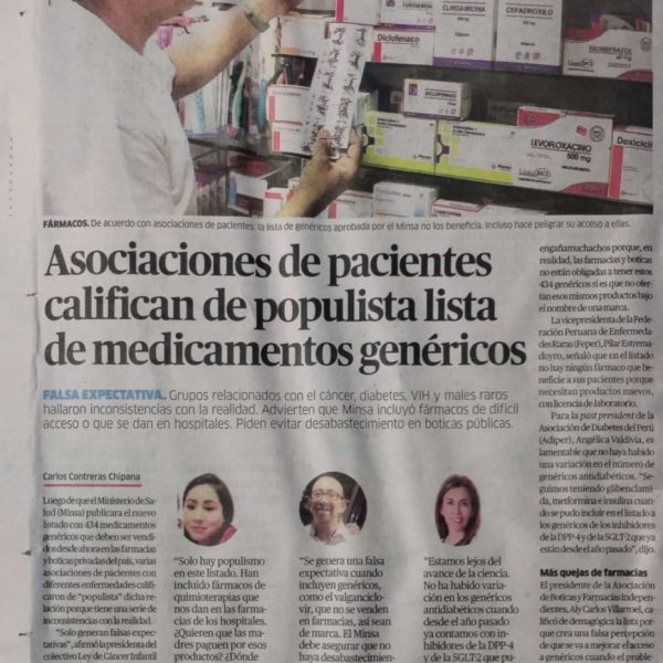 La República: Asociaciones de pacientes califican de populista…