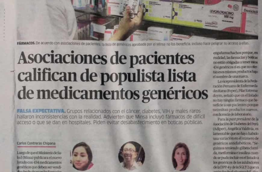 La República: Asociaciones de pacientes califican de…